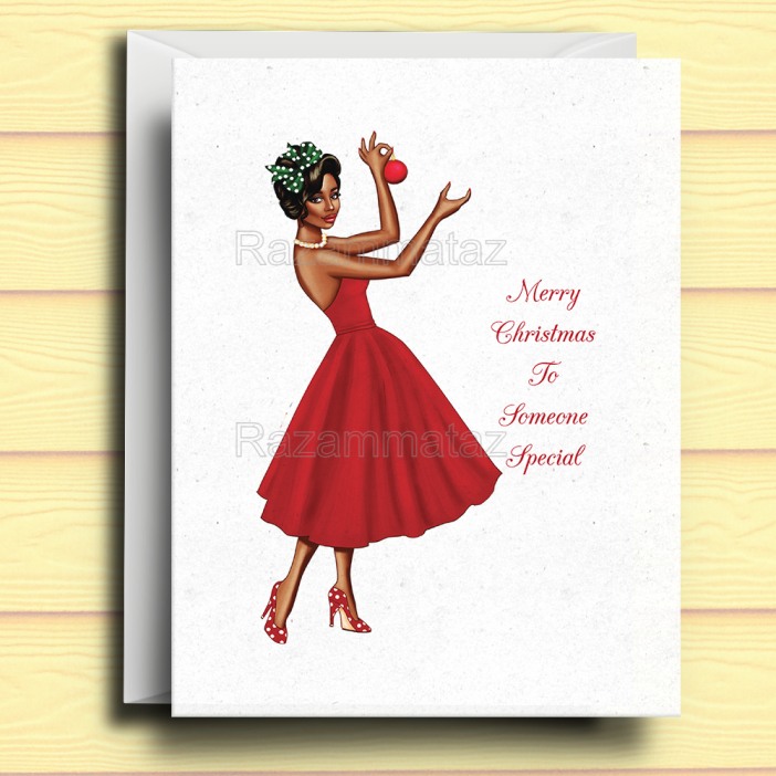 Black Woman H2 Christmas Card